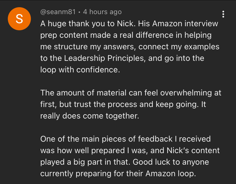 Coaching candidate testimonial